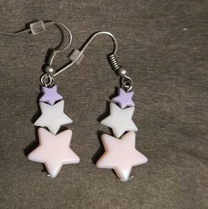Star Shaped Dangle Earrings in Pastel Colors